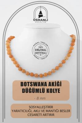 Süt Opal 8 mm Dizi Doğal Taş Kolye - Osmanlı Doğaltaş