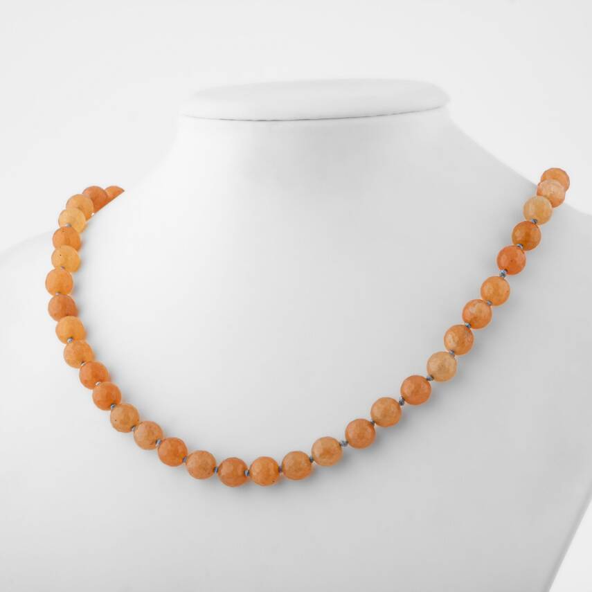 Süt Opal 8 mm Dizi Doğal Taş Kolye - 2