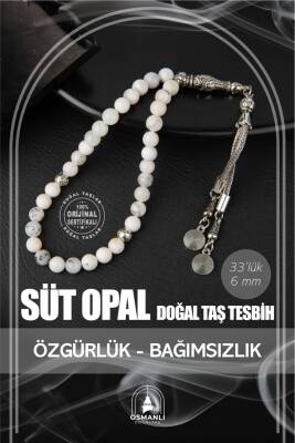 Süt Opal Doğal Taş Tesbih 33lük - 6mm - 2