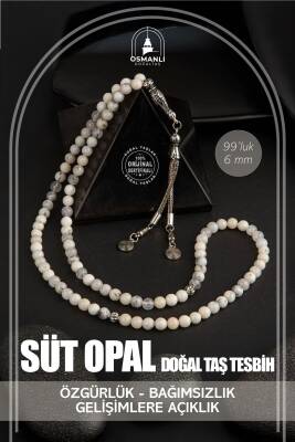 Süt Opal Doğal Taş Tesbih 99luk - 6mm - 2
