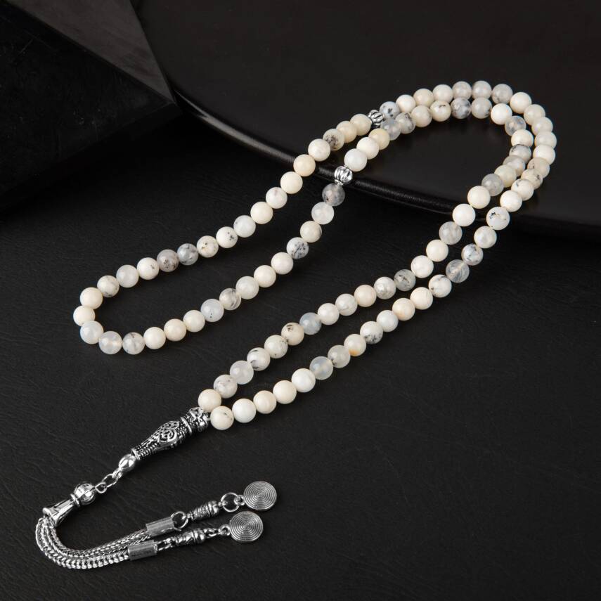Süt Opal Doğal Taş Tesbih 99luk - 6mm - 1