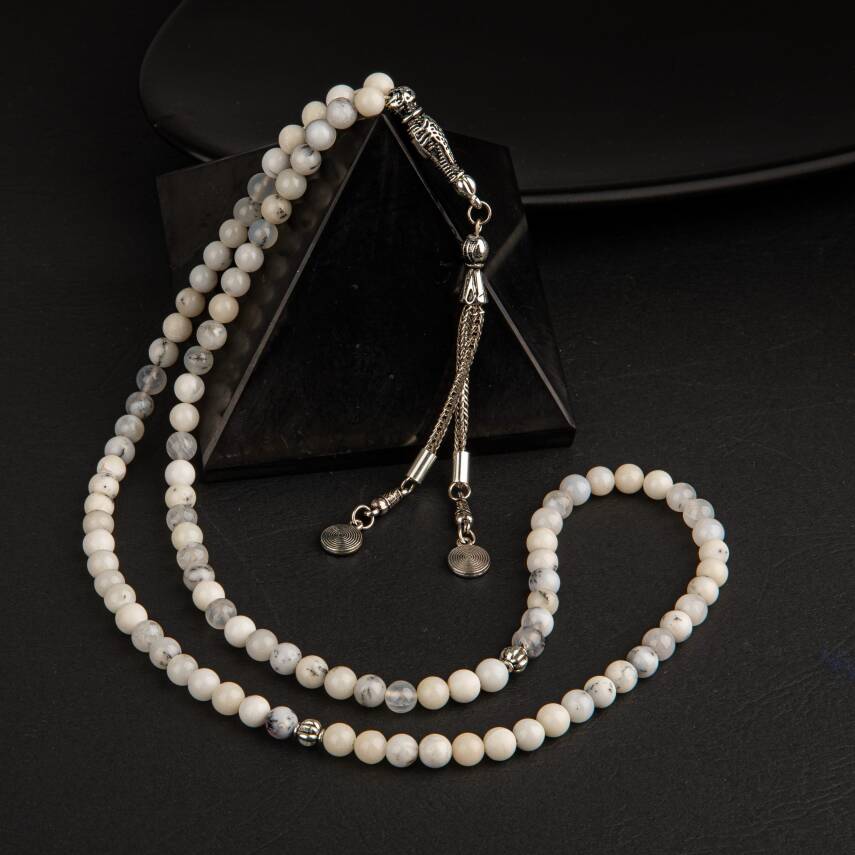 Süt Opal Doğal Taş Tesbih 99luk - 6mm - 3