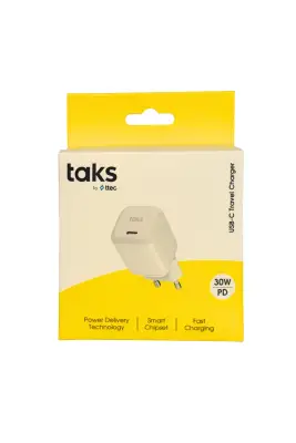 Taks TP02 30 W PD USB-C Seyahat Hızlı Şarj Aleti Beyaz 5TP02B - 1