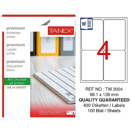 Tanex 2004 Lazer Etiket 99.1 x 139 mm - 1