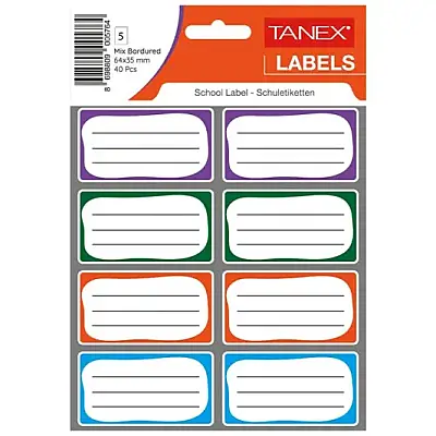 Tanex Brd 7004 Okul Etiketi Bordürlü Mix - Tanex (1)