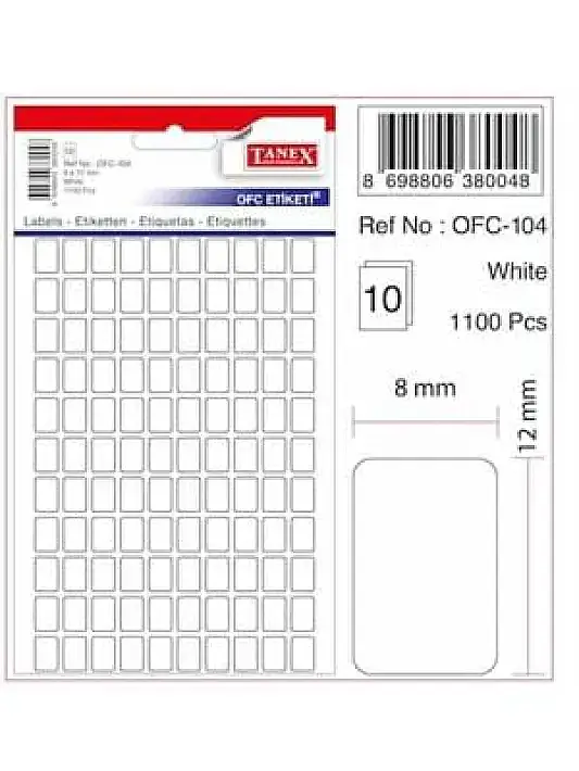 Tanex Ofc 104 Etiket 8 x 12 mm - 2