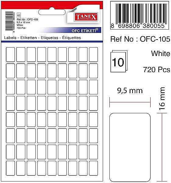 Tanex Ofc 105 Etiket 95 x 16 mm - 1