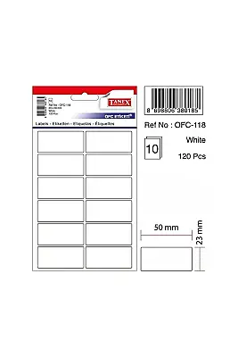 Tanex Ofc 118 Ofis Etiketi 50 x 23 mm Beyaz 10 Lu - 1