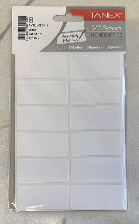 Tanex Ofc 118 Ofis Etiketi 50 x 23 mm Beyaz 10 Lu - 2
