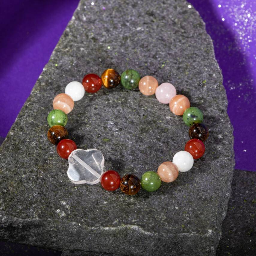 Terazi Burcu Bileklik Akuamarin, Dumanlı Kuvars, Kırmızı Akik, Lapis Lazuli - 3