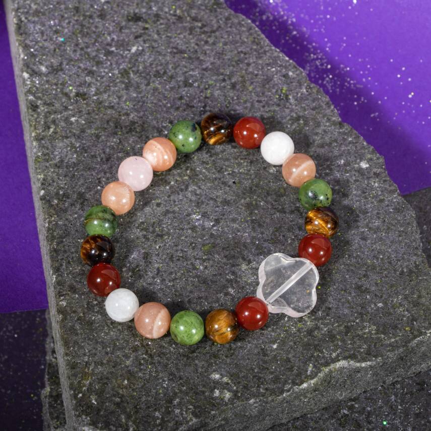 Terazi Burcu Bileklik Akuamarin, Dumanlı Kuvars, Kırmızı Akik, Lapis Lazuli - 4