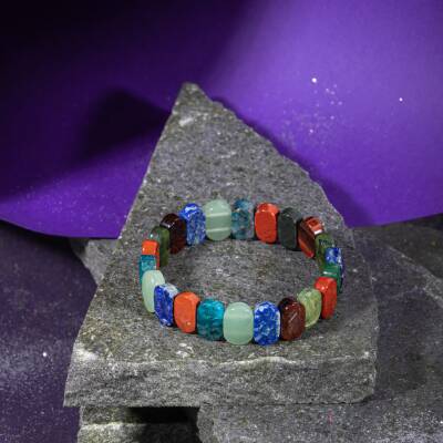 Terazi Burcu Bileklik Ametist, Dumanlı Kuvars, Güneş Taşı, Kırmızı Akik, Labradorit, Lapis Lazuli, Pembe Kuvars - 4