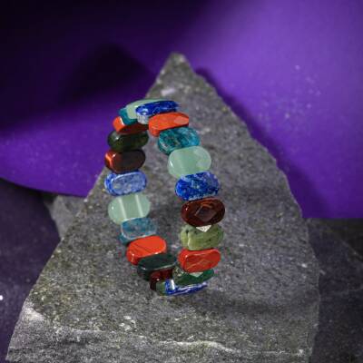 Terazi Burcu Bileklik Ametist, Dumanlı Kuvars, Güneş Taşı, Kırmızı Akik, Labradorit, Lapis Lazuli, Pembe Kuvars - 5