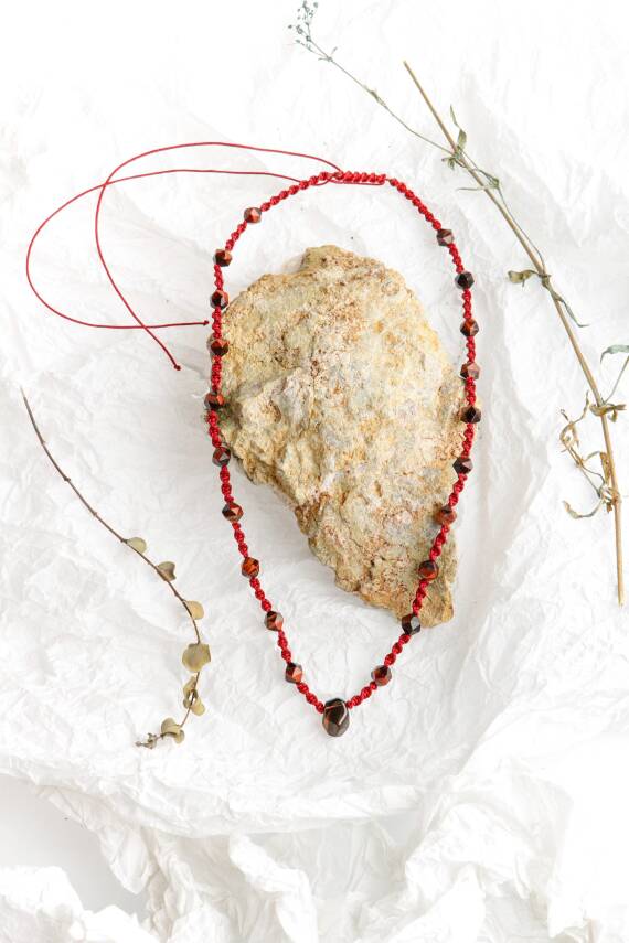 Terra, Kaplan Gözü - Dumanlı Kuvars Doğal Taş Kolye - 3