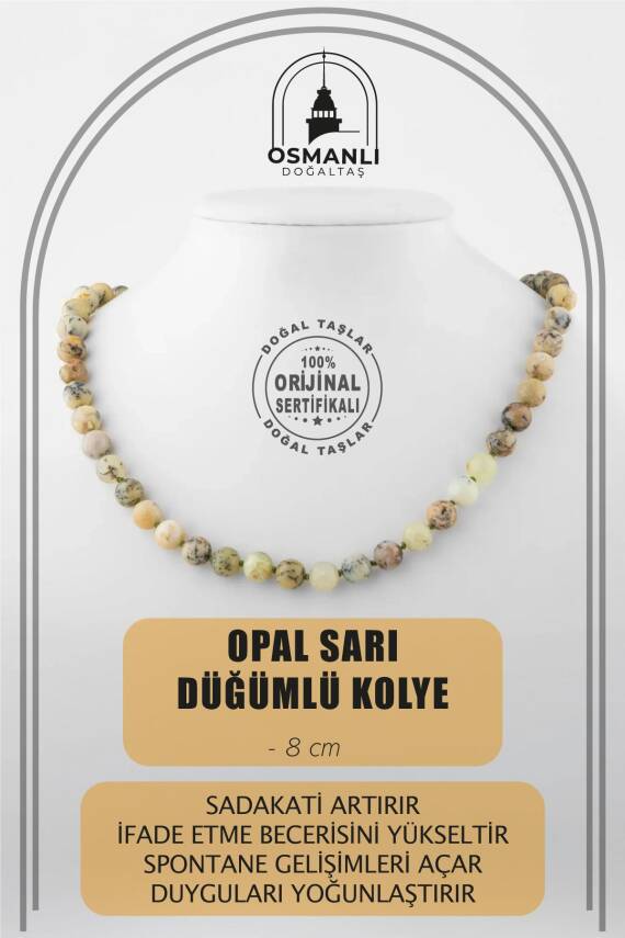 Trehartz 8 mm Düğümlü Doğal Taş Kolye - 1