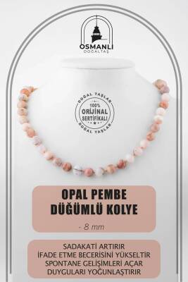 Trehartz 8 mm Düğümlü Doğal Taş Kolye - 3