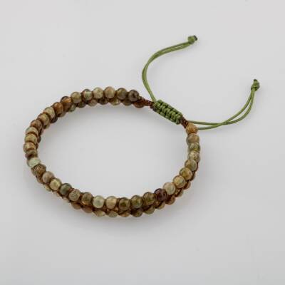 Tsavorit Lal 4mm Çift Sıra Doğal Taş Bileklik - 4