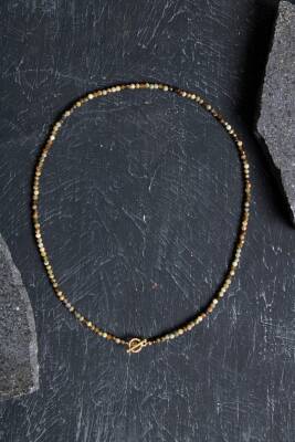 Tsavorit Lal Altın Kaplama Gümüş Kapama Doğal Taş Kolye - Osmanlı Doğaltaş