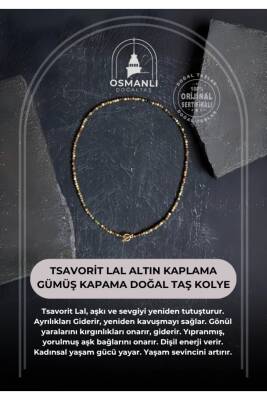 Tsavorit Lal Altın Kaplama Gümüş Kapama Doğal Taş Kolye - 2