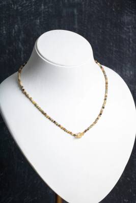 Tsavorit Lal Altın Kaplama Gümüş Kapama Doğal Taş Kolye - 3