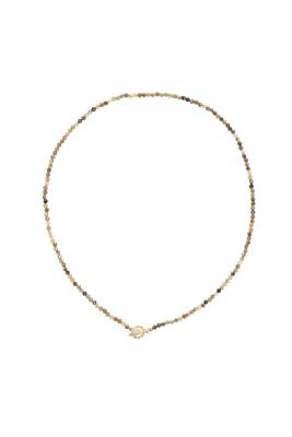 Tsavorit Lal Altın Kaplama Gümüş Kapama Doğal Taş Kolye - 6