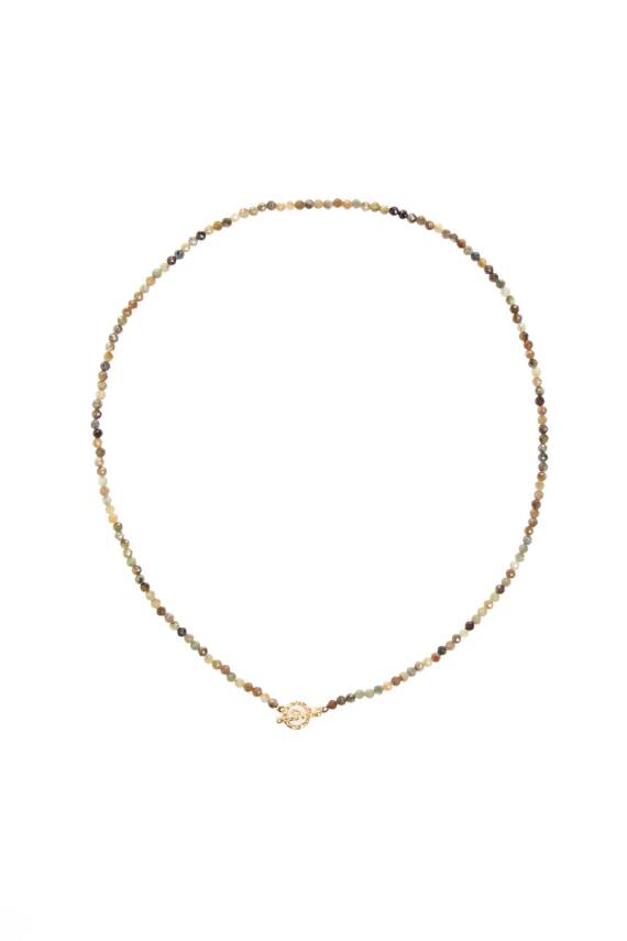 Tsavorit Lal Altın Kaplama Gümüş Kapama Doğal Taş Kolye - 6