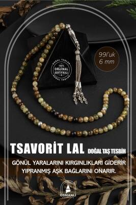 Tsavorit Lal Doğal Taş Tesbih 99luk - 6mm - 2