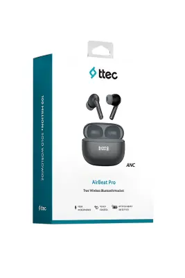 Ttec AirBeat Pro ANC LCD Gerçek Kablosuz TWS Bluetooth Kulaklık Siyah 2KM159S - 1