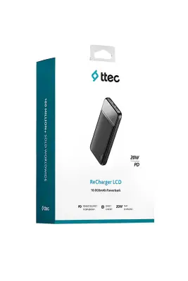Ttec ReCharger LCD 10000 mAh PD 20 W Taşınabilir Hızlı Şarj Aleti Powerbank 2BB233S - 1