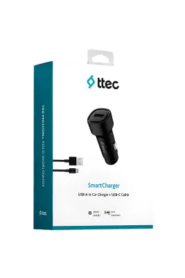 Ttec SmartCharger 2.4 A Araç Şarj Aleti + USB-C Kablo 2CKS30CS - 1