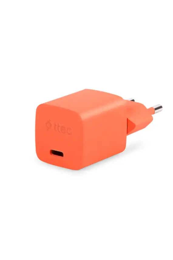 Ttec SmartCharger GAN 20 W PD Seyahat Hızlı Şarj Aleti + USB-C Lightning 120 cm Kablo Neon Turuncu 2SCG20LNT - 3