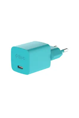 Ttec SmartCharger GAN 20 W PD Seyahat Hızlı Şarj Aleti + USB-C USB-C 3A Kablo Neon Mavi 2SCG20CNM - 3