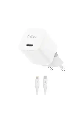 Ttec SmartCharger GAN 30 W PD Seyahat Hızlı Şarj Aleti + USB-C Lightning 150 cm Kablo Beyaz 2SCP03LB - 2