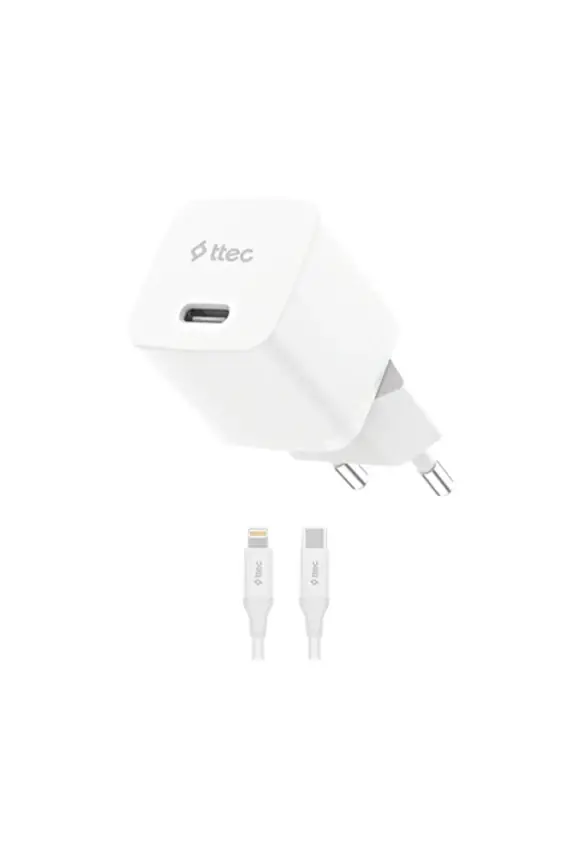 Ttec SmartCharger GAN 30 W PD Seyahat Hızlı Şarj Aleti + USB-C Lightning 150 cm Kablo Beyaz 2SCP03LB - 2