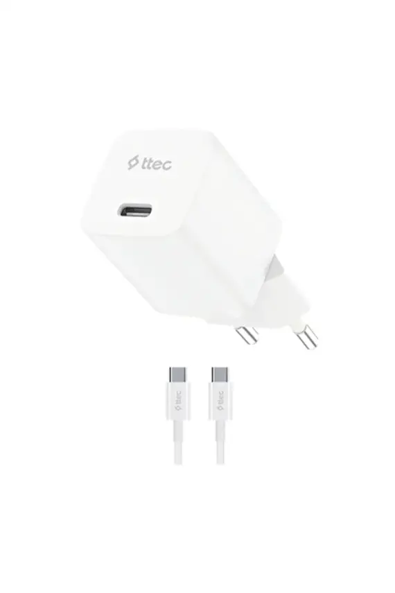 Ttec SmartCharger GAN 30 W PD Seyahat Hızlı Şarj Aleti + USB-C USB-C 3A Kablo Beyaz 2SCP03CB - 2