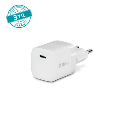 Ttec SmartCharger GAN 30 W PD USB-C Seyahat Hızlı Şarj Aleti Beyaz 2SCP03B - 2