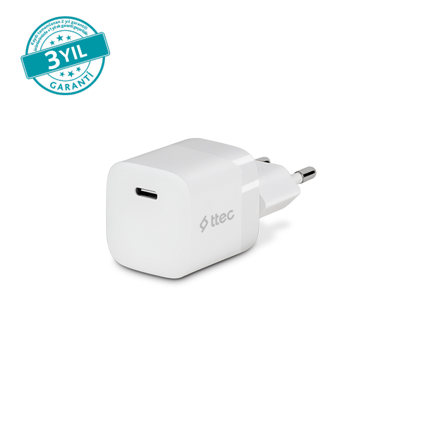 Ttec SmartCharger GAN 30 W PD USB-C Seyahat Hızlı Şarj Aleti Beyaz 2SCP03B - 2