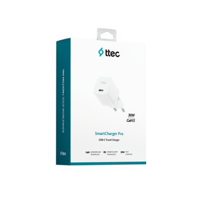 Ttec SmartCharger GAN 30 W PD USB-C Seyahat Hızlı Şarj Aleti Beyaz 2SCP03B - Ttec
