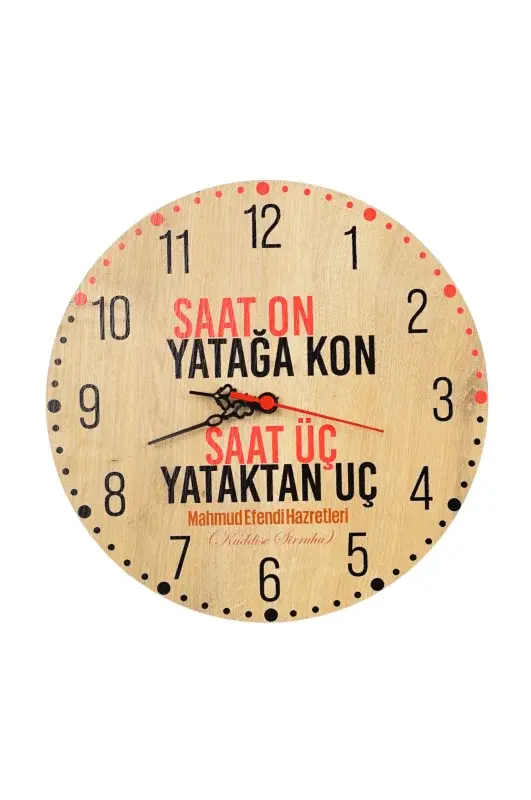 Türkçe Saat On Yatağa Kon Saat 30x30Cm - 4