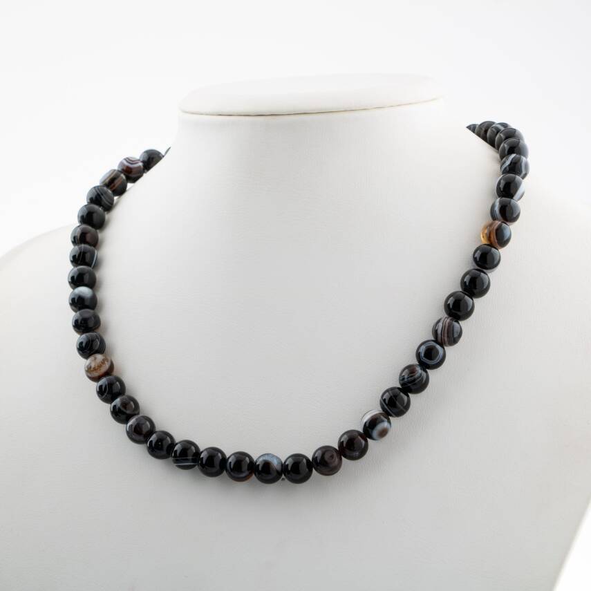 Turuncu Aventurin 8 mm Dizi Doğal Taş Kolye - 2