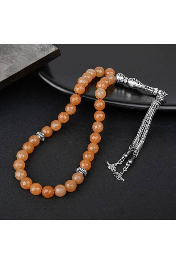 Turuncu Aventurin Doğal Taş Tesbih 33lük - 6mm - 1