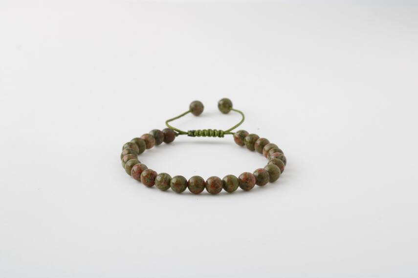 Unakit 6mm Merdiven Kapama Doğal Taş Bileklik - 2