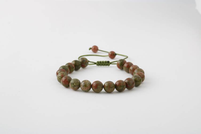 Unakit 8mm Merdiven Kapama Doğal Taş Bileklik - 1