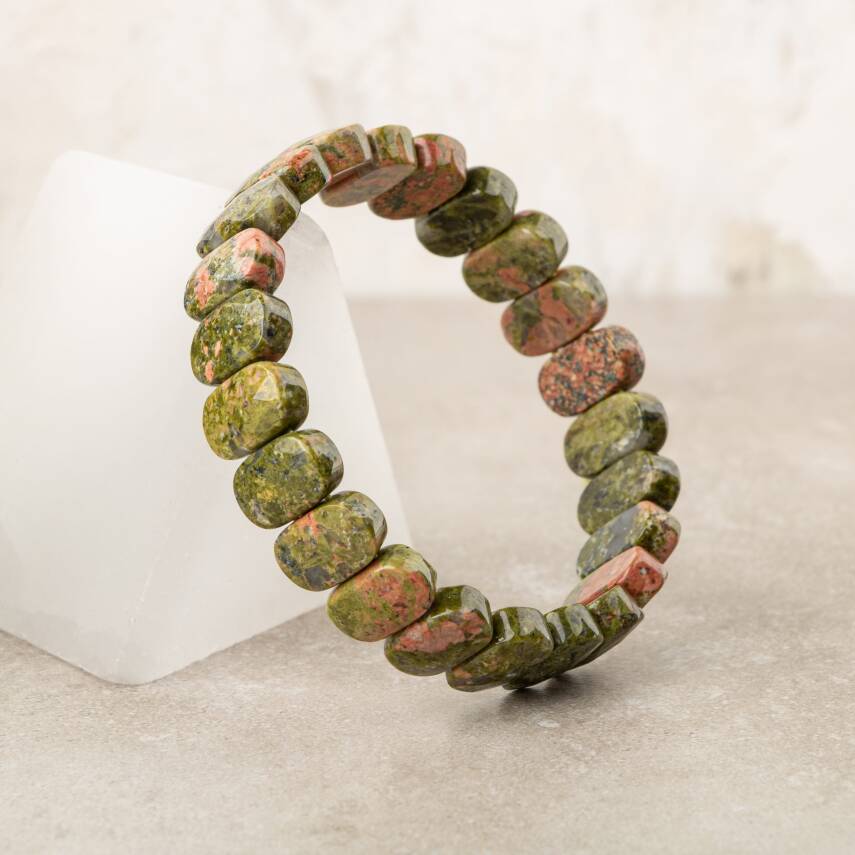 Unakit Doğal Taş Geniş Kesim Bileklik - 1