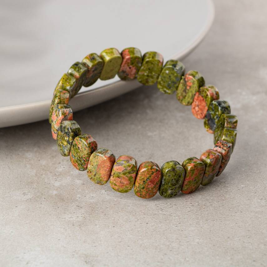 Unakit Doğal Taş Geniş Kesim Bileklik - 3