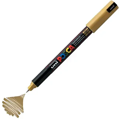 Uniball Posca 1M Markör 0.7 mm Altın - Uniball (1)