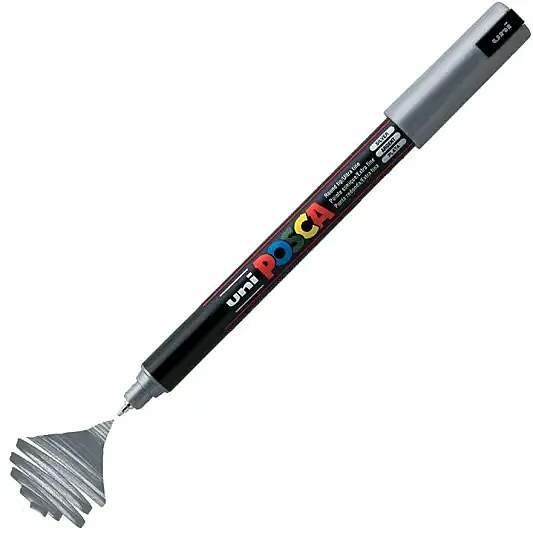 Uniball Posca 1M Markör 0.7 mm Gümüş - 1