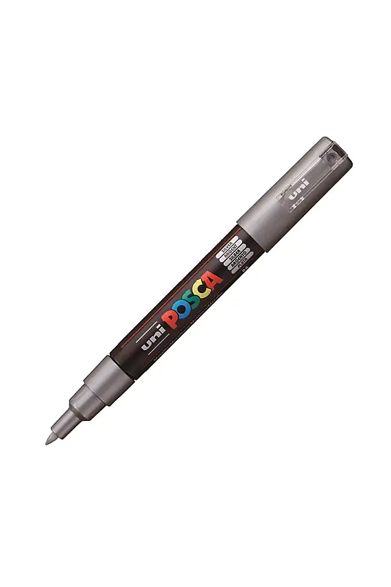 Uniball Posca 1M Markör 0.7 mm Gümüş - 1