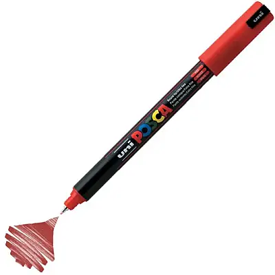 Uniball Posca 1M Markör 0.7 mm Kırmızı - Uniball (1)