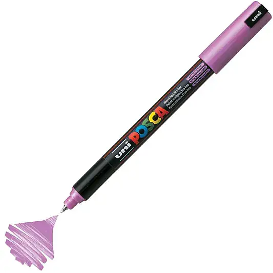 Uniball Posca 1M Markör 0.7 mm Metalik Pembe - 2